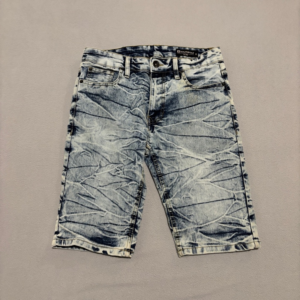 Southpole Jeans Shorts Jorts 30 Slim‎ High Rise Acid Wash Blue Denim Y2K Grunge